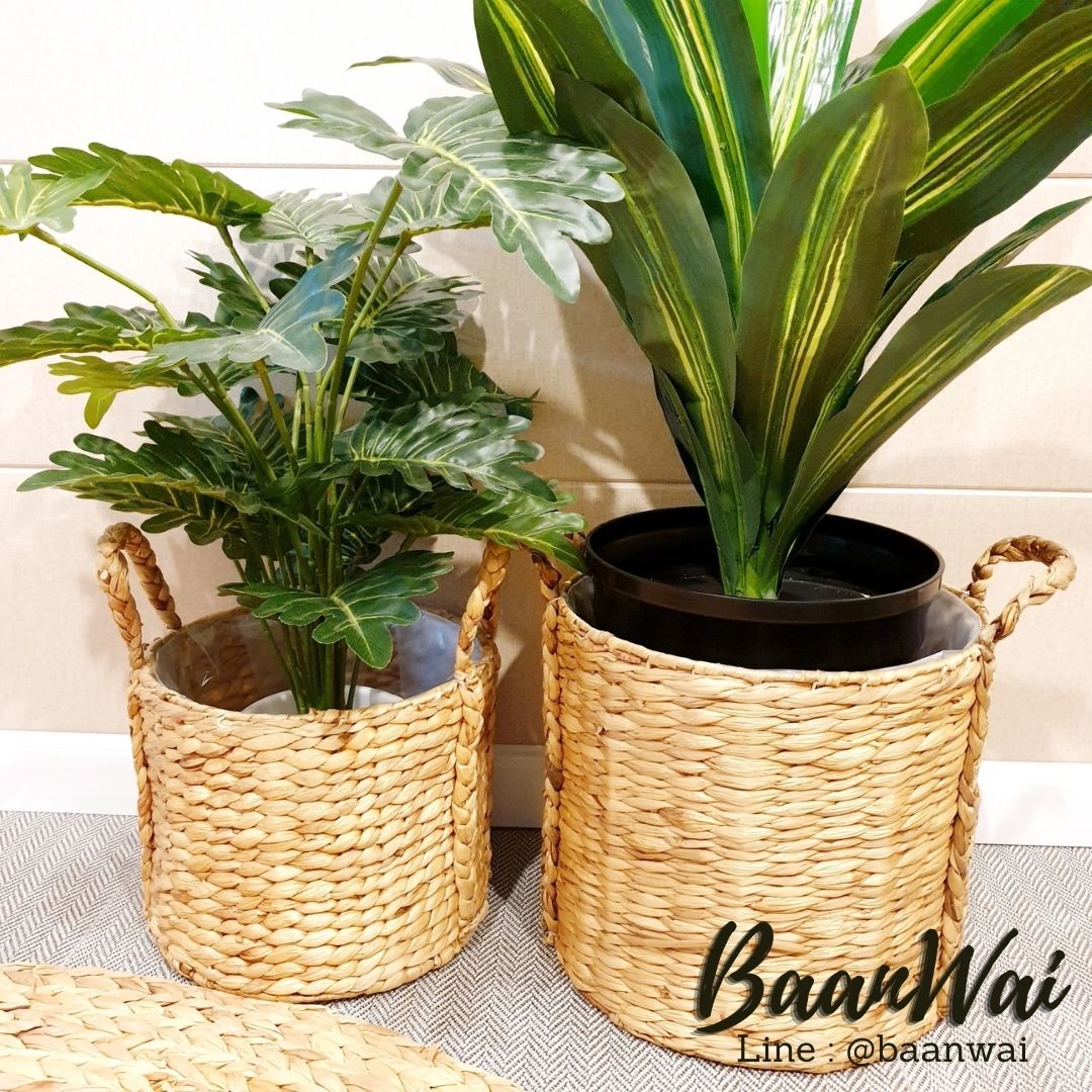 กระถางต้นไม้ ตะกร้าต้นไม้ ตะกร้าตกแต่งสวน กระถางต้นไม้ผักตบชวา