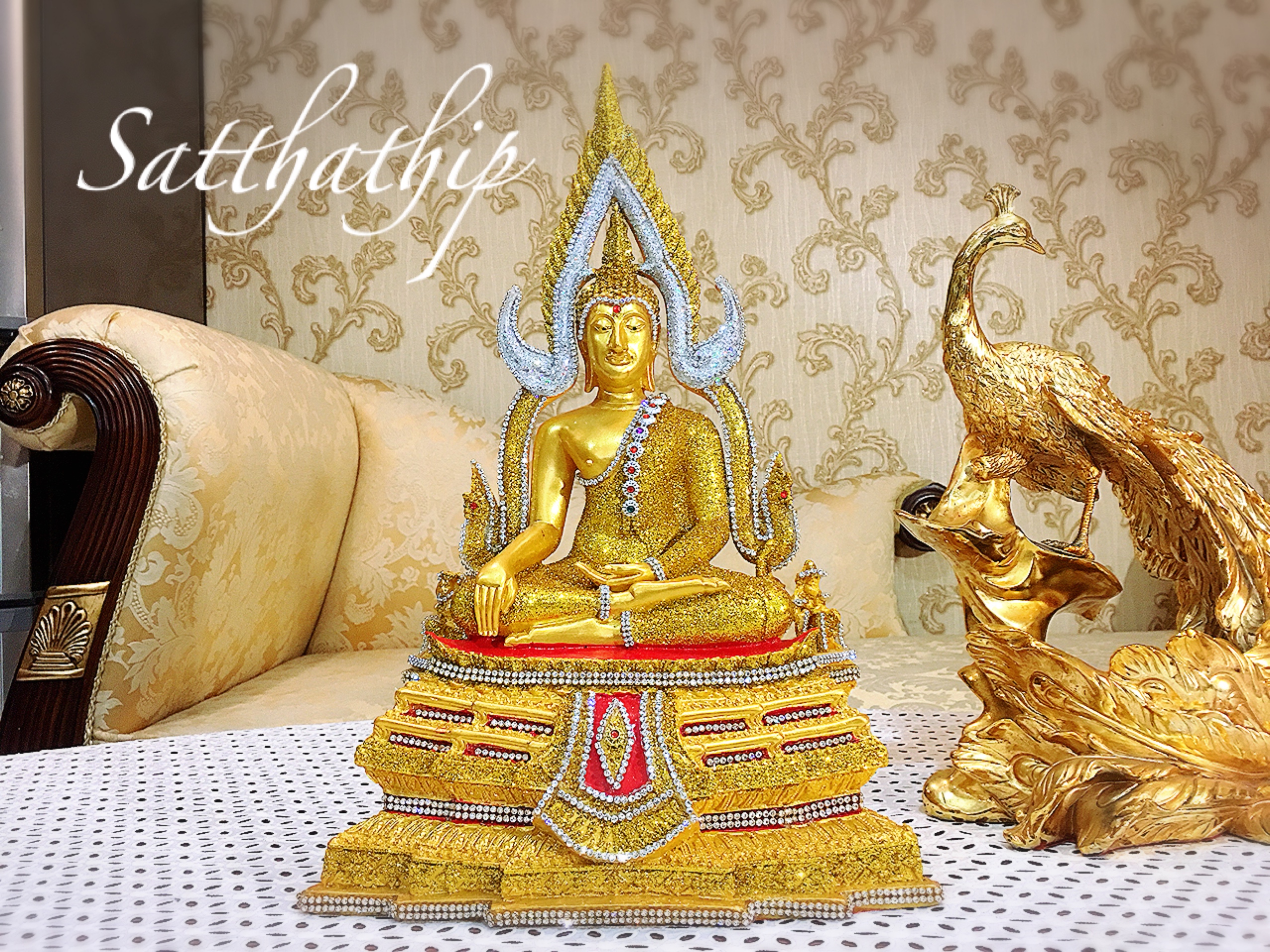 พระพุทธรูปพระพุทธชินราช จำลอง ประดับคริสตัล - พระพุทธรูปจำลอง - Buddha statue