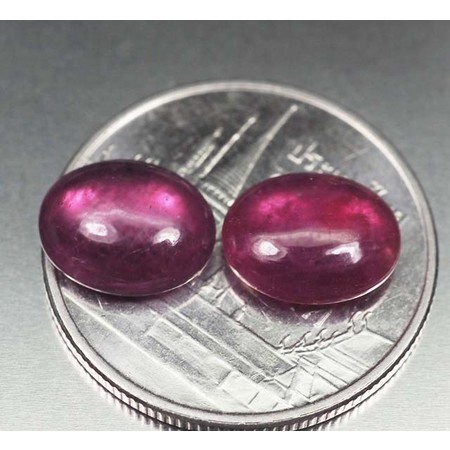 พลอยทับทิม (Ruby) 4.71 กะรัต 2 ชิ้นสีชมพูแดง