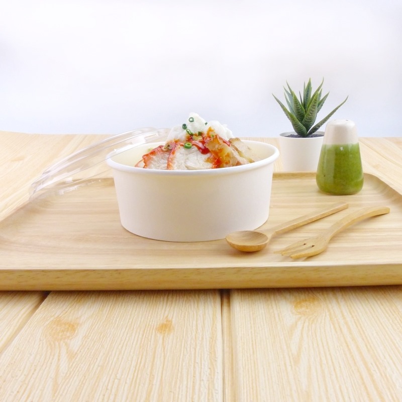 กล่องกลมกระดาษขาว ไซส์ S 750 ml. กล่อง+ฝา ห่อละ 25 ชุด (ฺฺBBX) (09-9130)