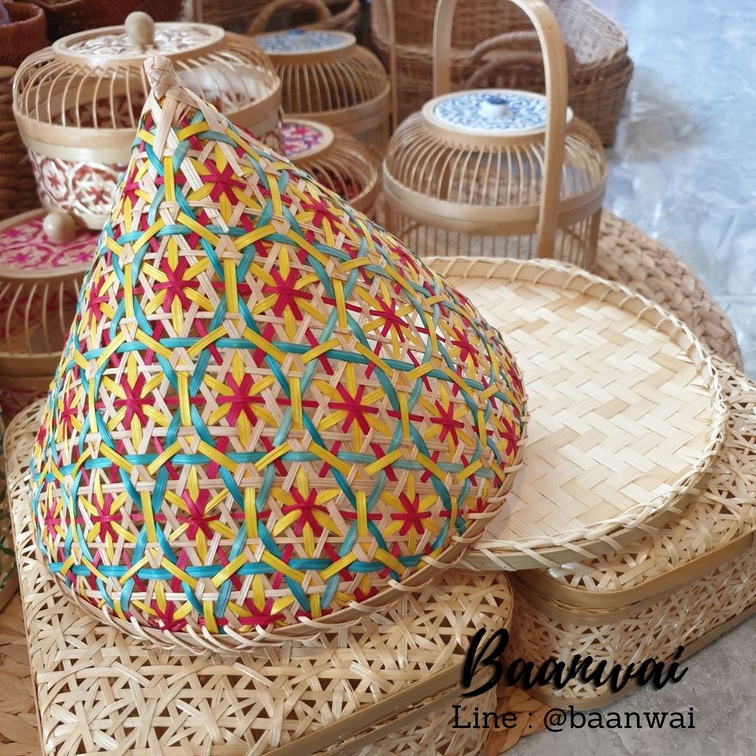 ยกชุด กระด้ง + ฝาชี ลายพิกุล ขนาด 10 นิ้ว