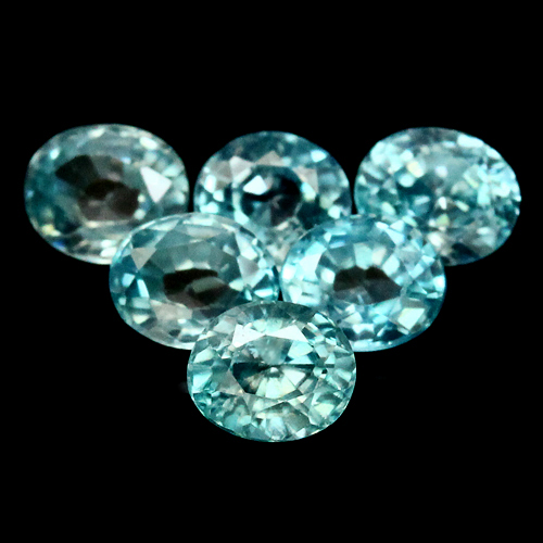 เพทายสีฟ้าทะเล (Zircon) 6 กะรัต 12 ชิ้น