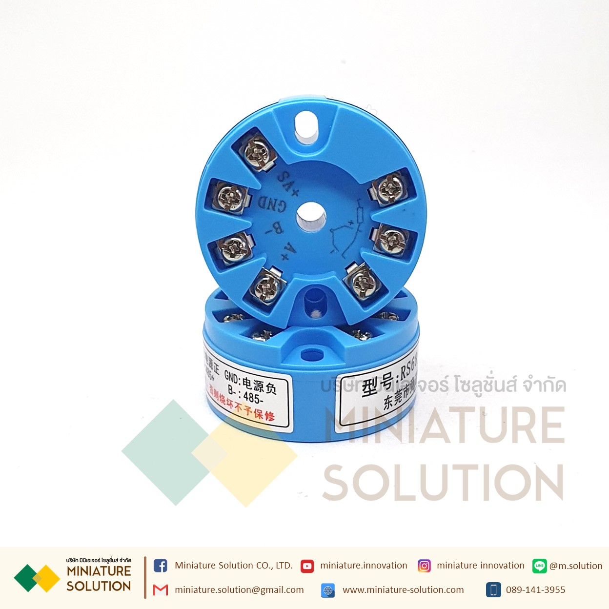 โมดูล เซนเซอร์วัดอุณหภูมิ RTD pt100 เทอร์โมคัปเปิล Type K แปลงสัญญาณเป็น Modbus RS485 (RS68)