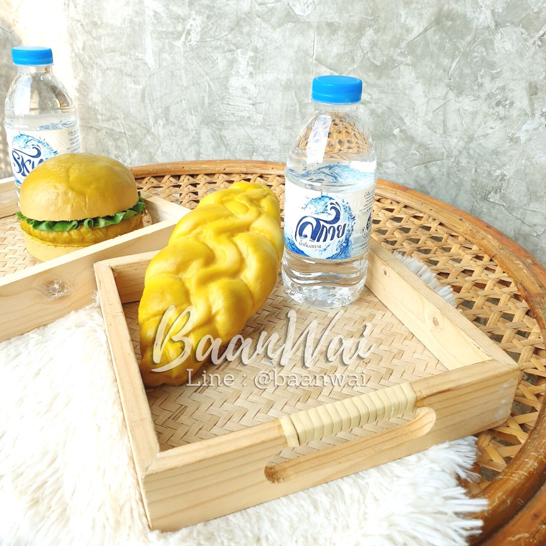 ถาดไม้สาน ทรงเหลี่ยม