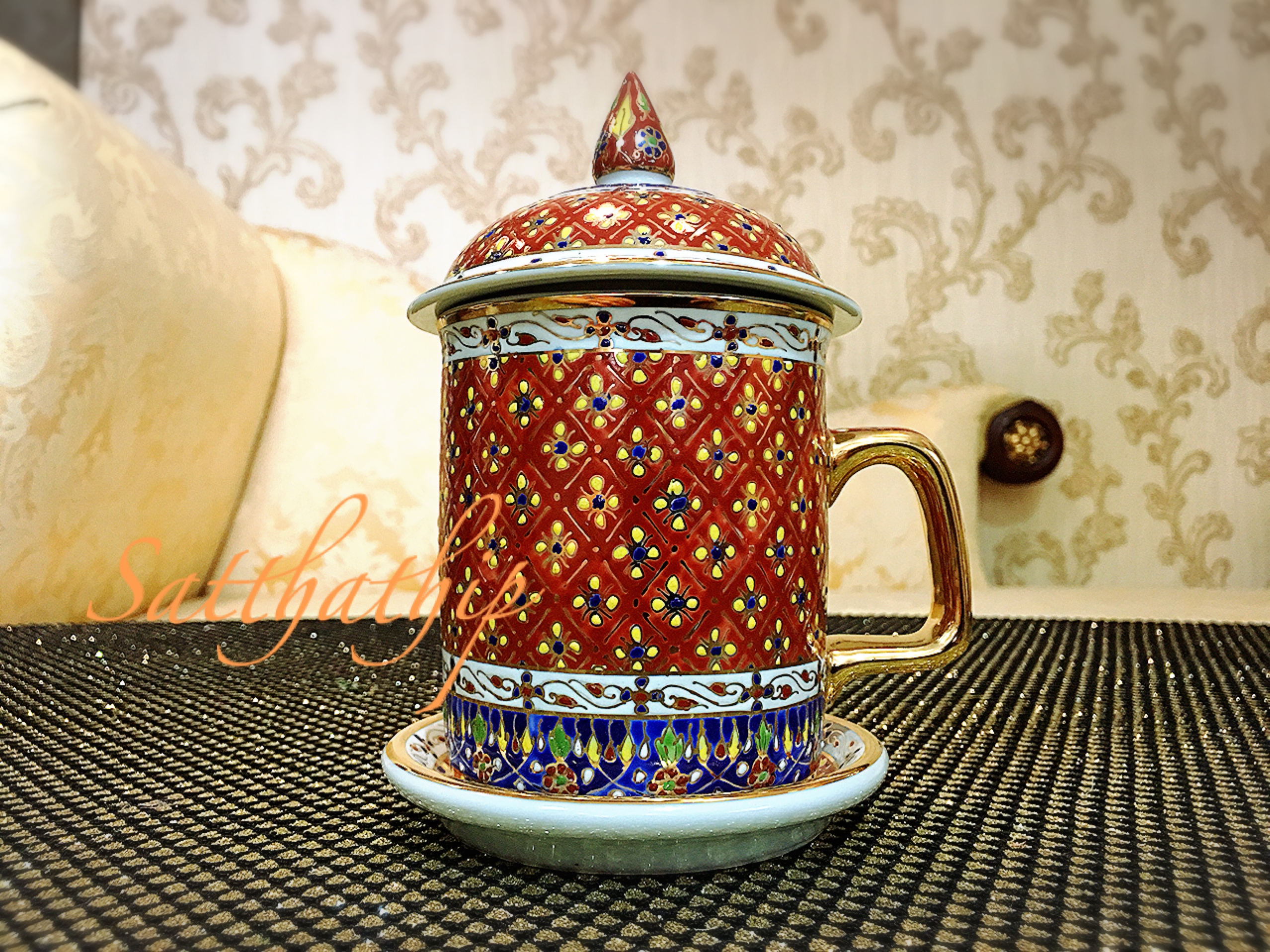 แก้วมัค เบญจรงค์ - แก้วน้ำ เบญจรงค์ - แก้วชา/กาแฟ เบญจรงค์ - แก้วเบญจรงค์