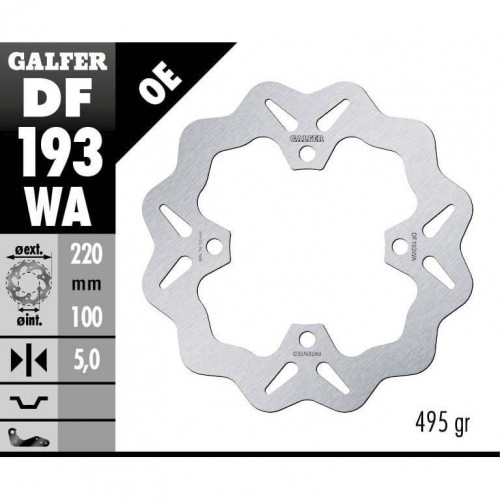 จานเบรค หลัง GALFER สำหรับ Z650 2017+