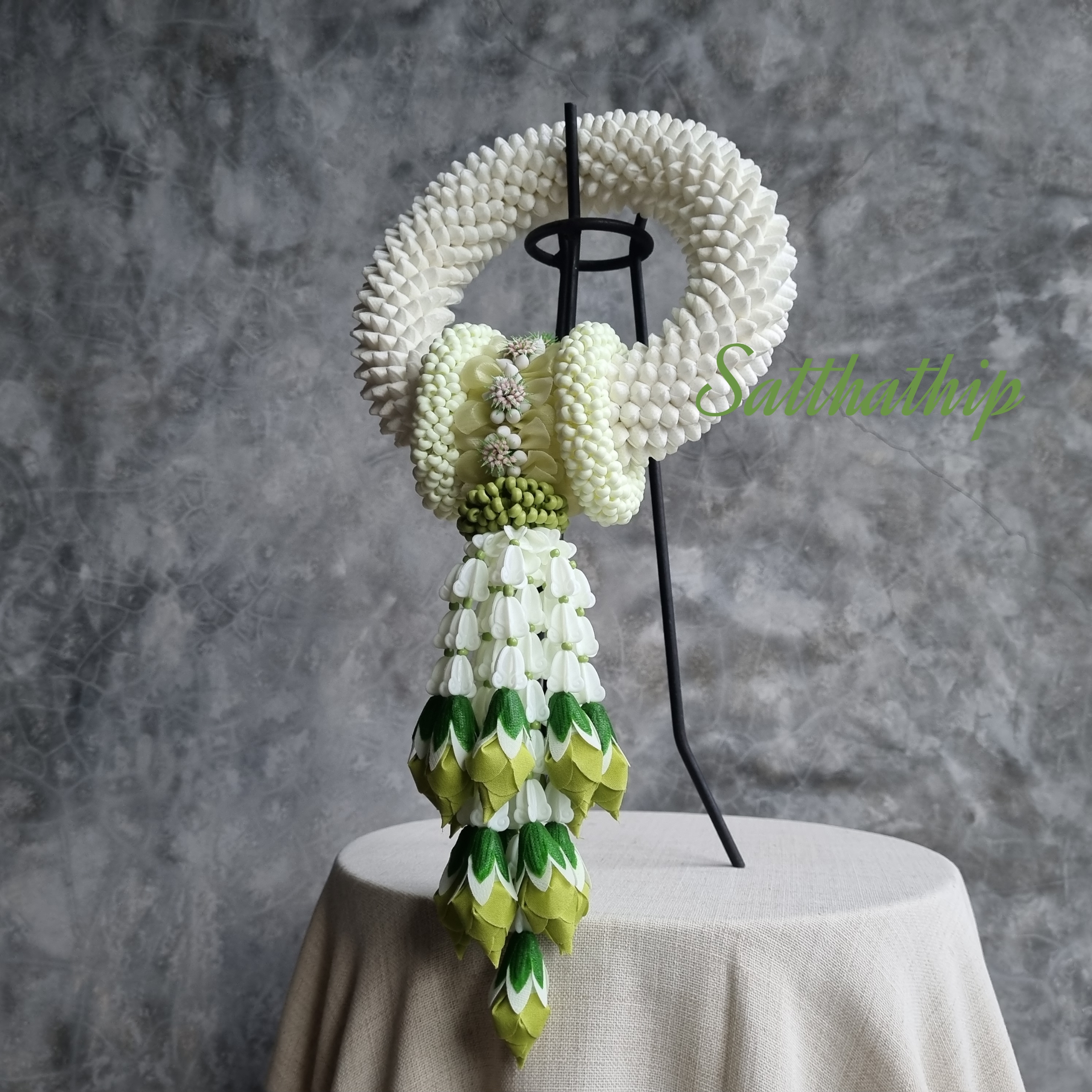 พวงมาลัยดอกพุด - พวงมาลัยดอกพุดประดิษฐ์ - พวงมาลัยประดิษฐ์