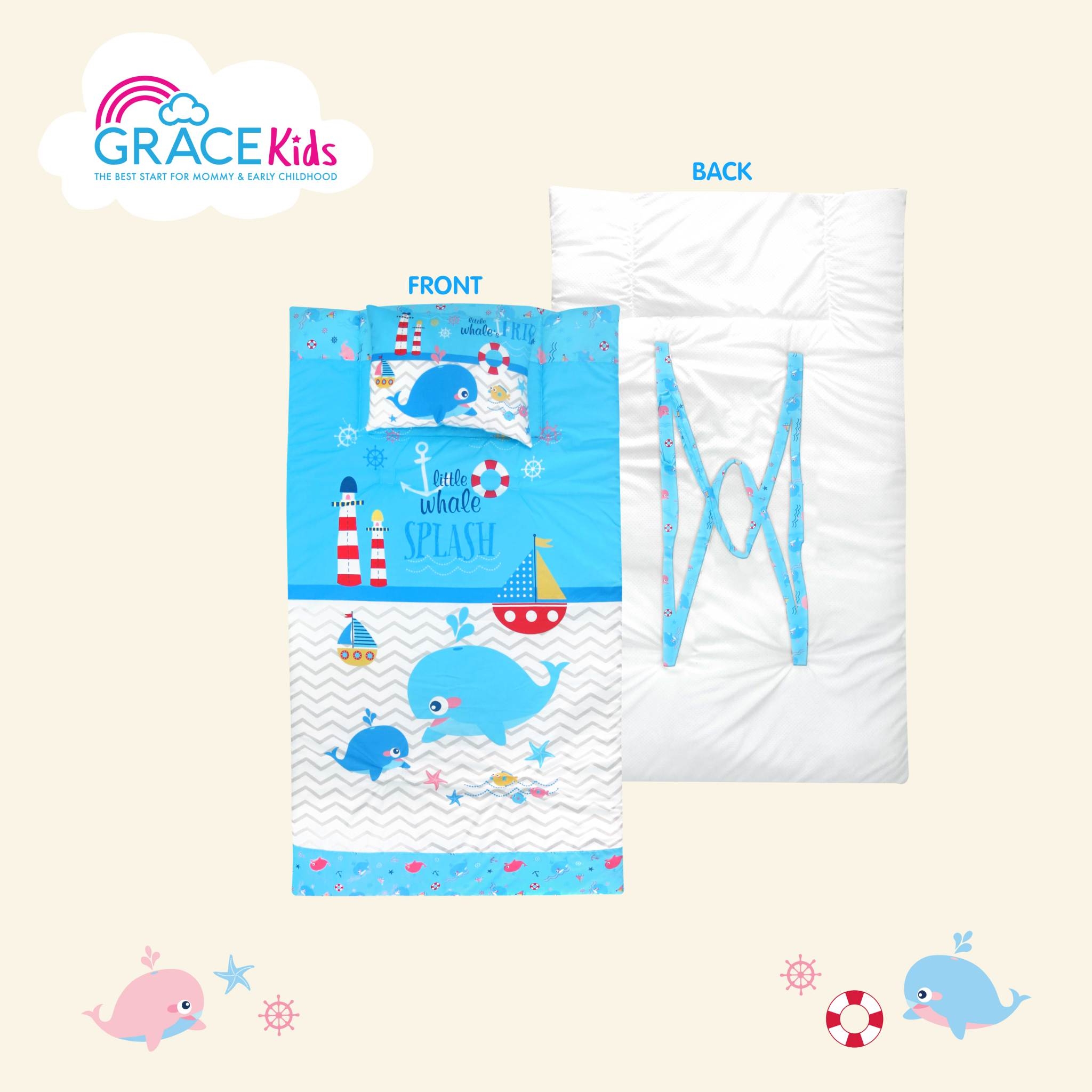 ปิคนิคสายสะพาย Little Whale Splash ไซส์ M ขนาด 28 x 50 นิ้ว