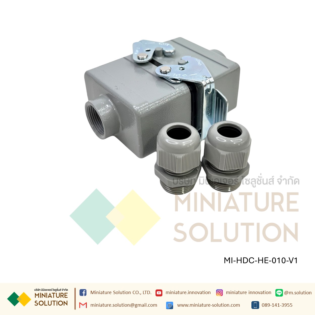 ปลั๊กเชื่อมต่อใช้สำหรับงานหนัก Heavy Duty Connectors Power แบบขันสกรู16A 500V HDC-HE-4/6/10/16/20/24/32/48 กันน้ำ ต่อตรง