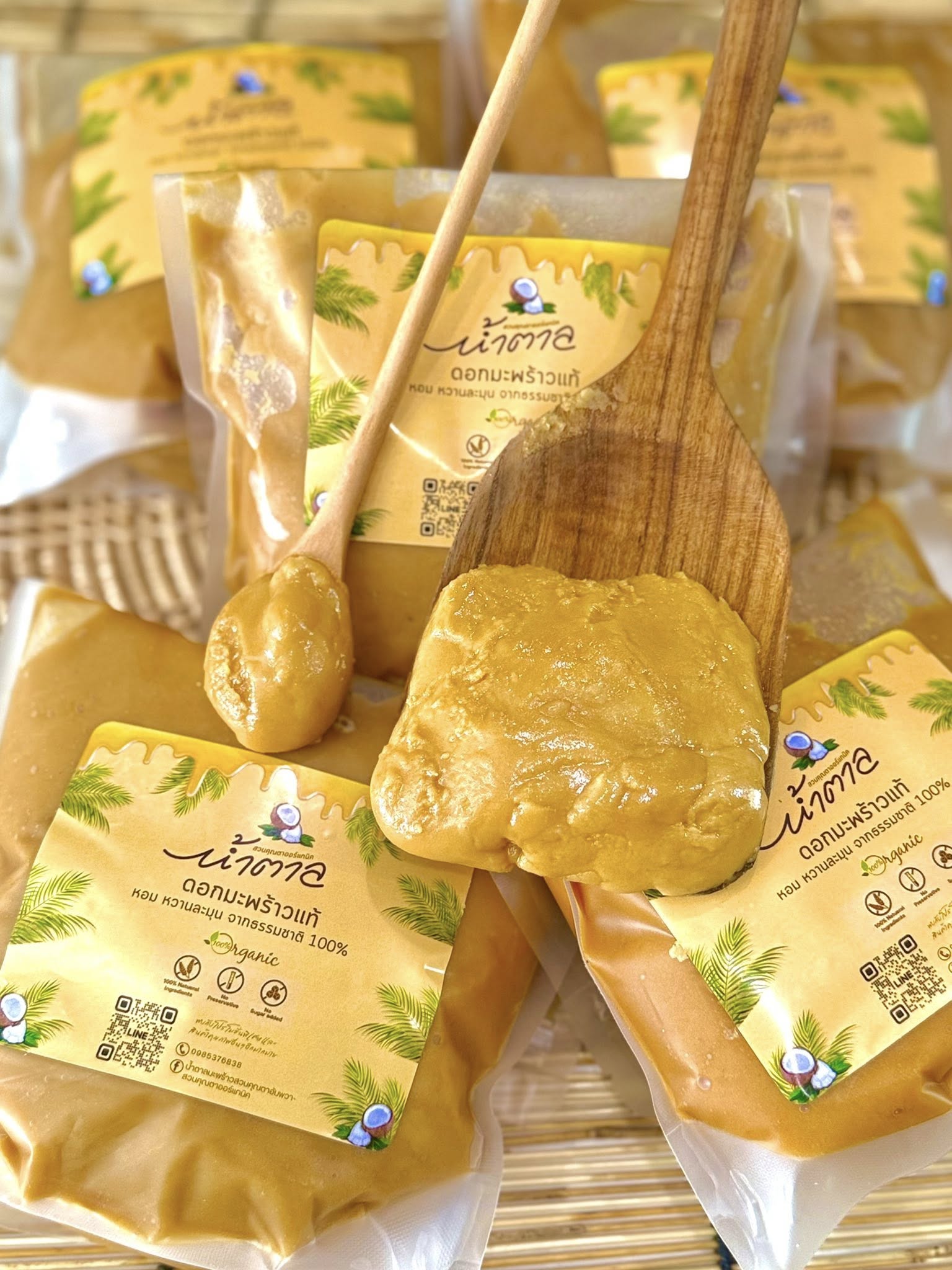 น้ำตาลดอกมะพร้าวออแกนิคสวนคุณตา 1 Kg. Organic Coconut Flower Sugar 1 Kg. แนะนำแช่เย็น (03-9222)