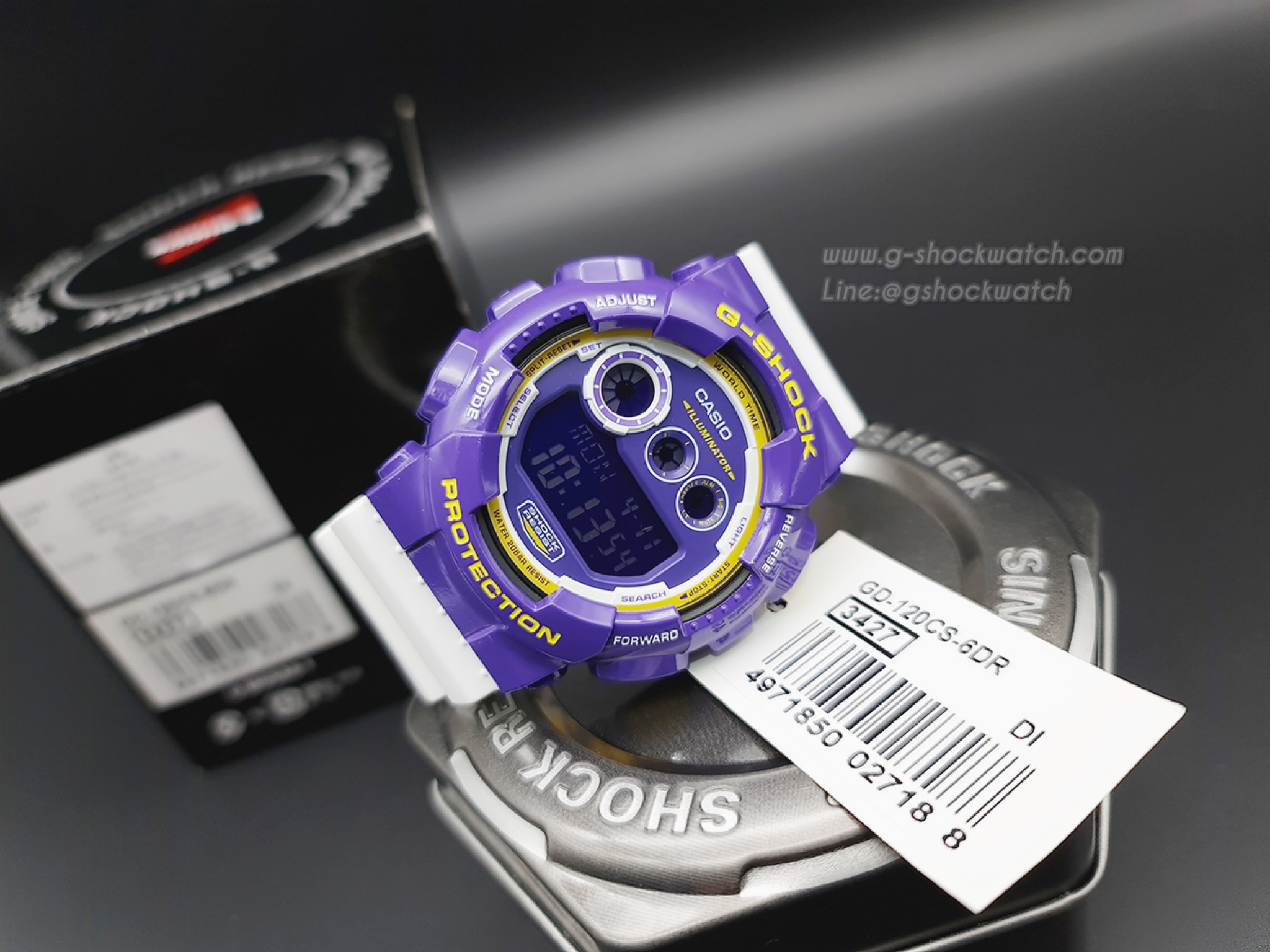 CASIO G-SHOCK นาฬิกาข้อมือ นาฬิกากันน้ำ นาฬิกาของแท้ ประกันศูนย์ CMG 1 ปี รุ่น GD-120CS-6D
