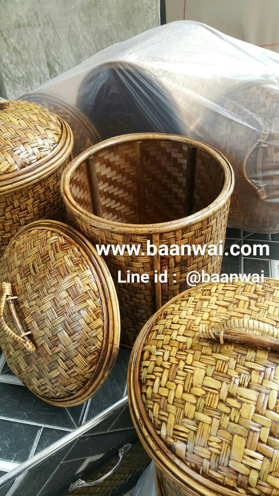 ตะกร้าผ้า หวายแท้ ถังหวายใส่ผ้า ตะกร้าผ้าซัก