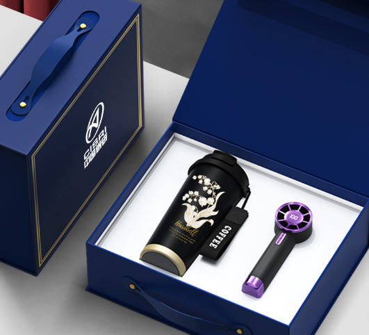 ชุดของขวัญปีใหม่,ชุดแก้วน้ำ+พัดลมพกพา,สกรีนโลโก้,ติดLOGO,ราคาพิเศษ