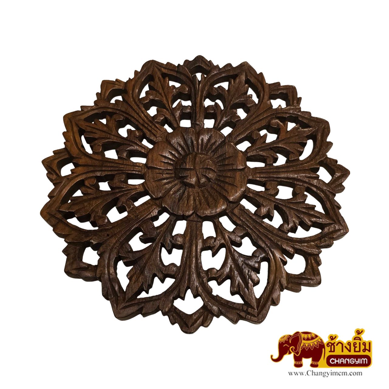 แผ่นแกะสลัก ลายดอก 12 นิ้ว