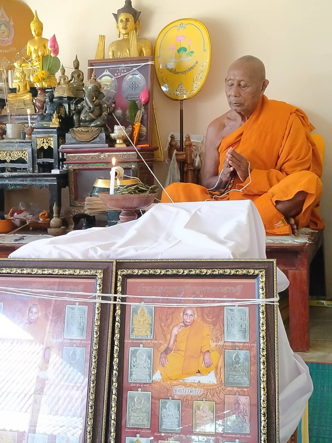 เหรียญพระพรหม (1) รุ่นพรหมเศรษฐี พ่อท่านเปลื้อง วัดพังดาน พัทลุง เนื้อขาปิ่นโตหน้ากากทองทิพย์ ปี 2565
