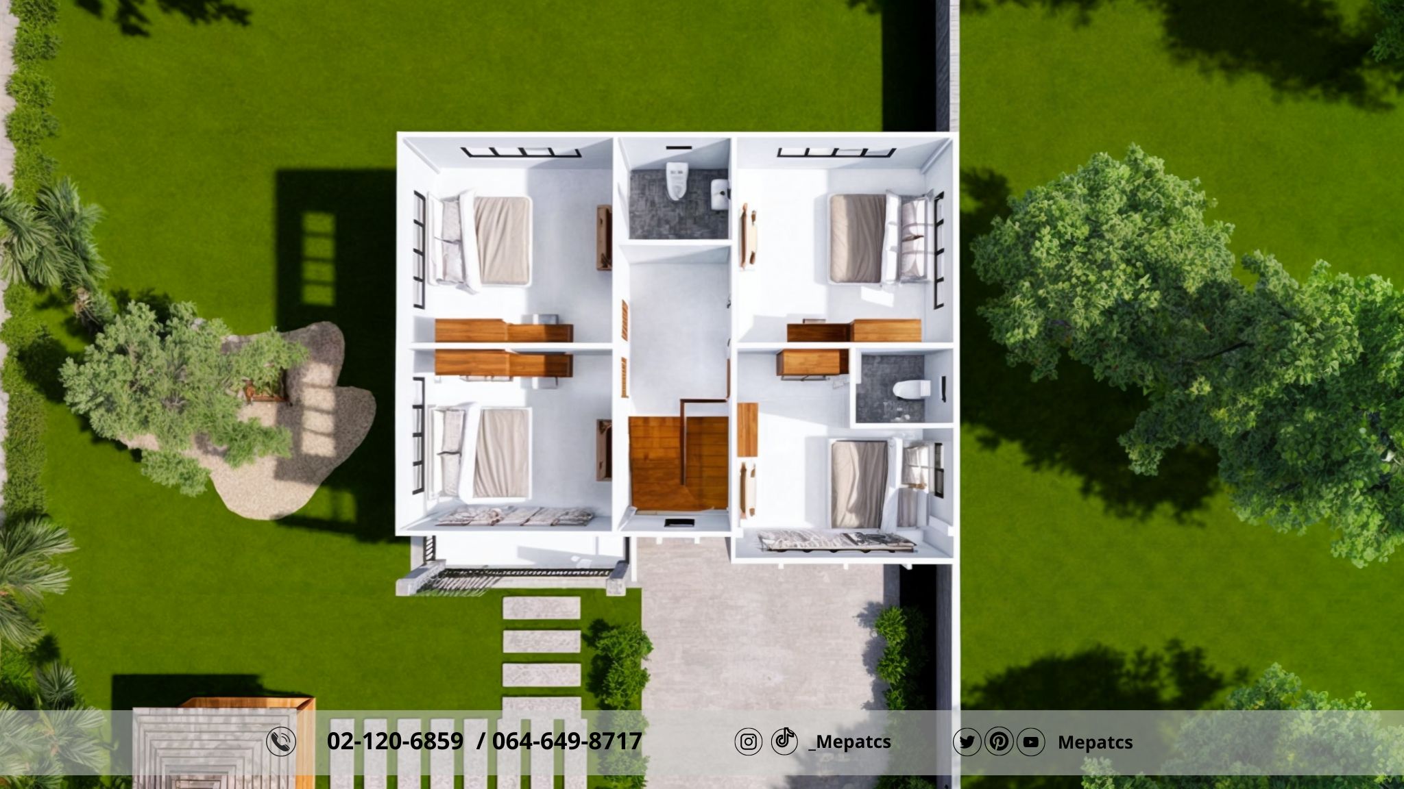 แบบบ้านสองชั้น สไตล์คอนเทมโพรารี่ ดีไซน์เรียบหรู ดูทันสมัย