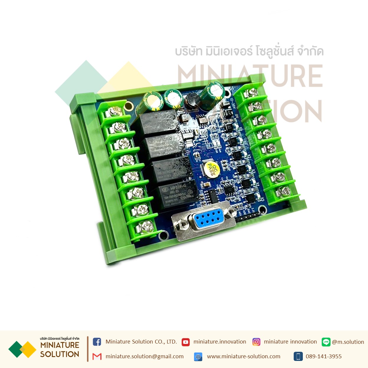 PLC FX2N - 10MR บอร์ดควบคุมการตั้งโปรแกรมใช้ในงานอุตสาหกรรม พร้อมฐานยึดราง