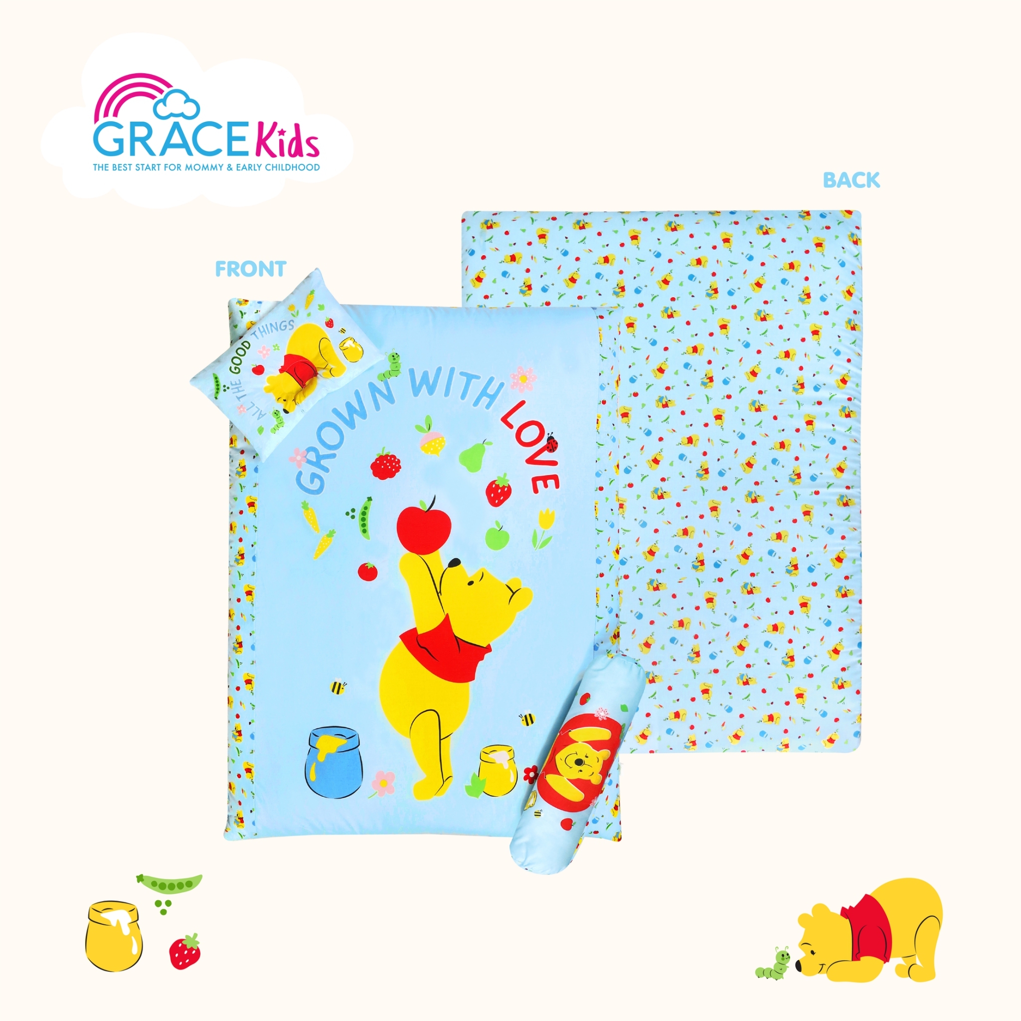 GraceKids ชุดปิคนิคลาย Pooh Love to Grow Size L ขนาด 30x40 "