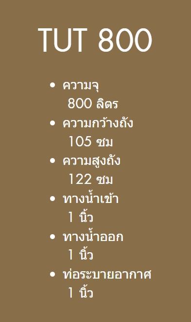 ถังเก็บน้ำใต้ดิน PE Top Chang ขนาด 800 ลิตร รุ่น TUT-800