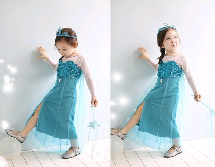 ชุดกระโปรง Frozen Elsa เจ้าหญิงเอลซ่า(พร้อมส่ง) รหัสสินค้า Elsa 003 ไซค์ 90*5