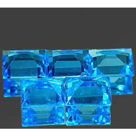 โทแพซพลอยสีฟ้า (Swiss BlueTopaz) 3.06 กะรัต 5 ชิ้น