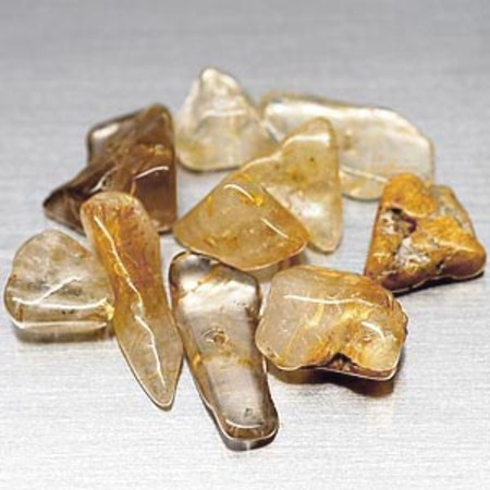 ไหมทองพลอยก้อน (Rutitated Quartz) 33.15 กะรัต 10 ชิ้น
