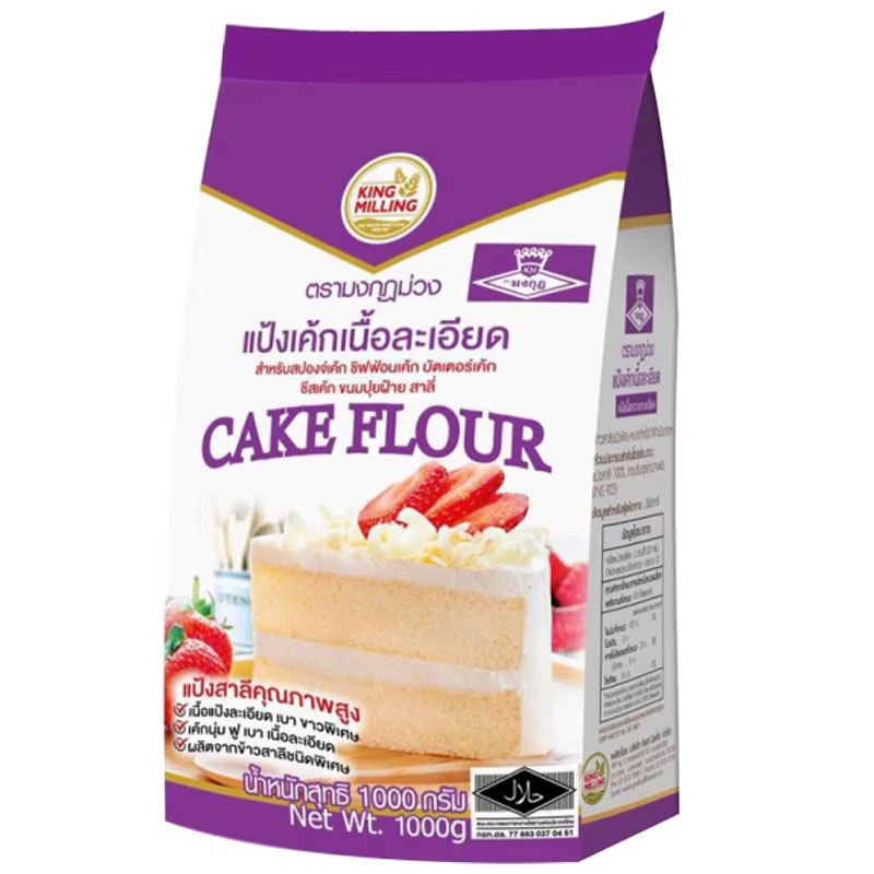 แป้งเค้กตรามงกุฎม่วง ขนาด 1 กก. ยกลัง 1 กก. x 10 ถุง Cake Flour Purple Crown 1 kg.x10(01-0035-11)