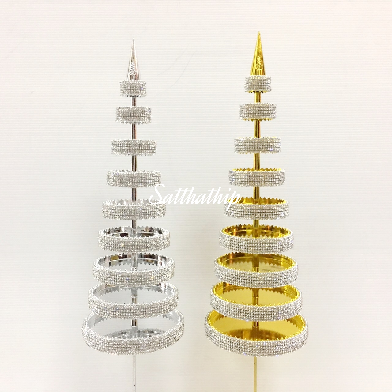 สูง 51 ซม. l ฉัตร - ฉัตรเงินทอง - ฉัตร 9 ชั้น