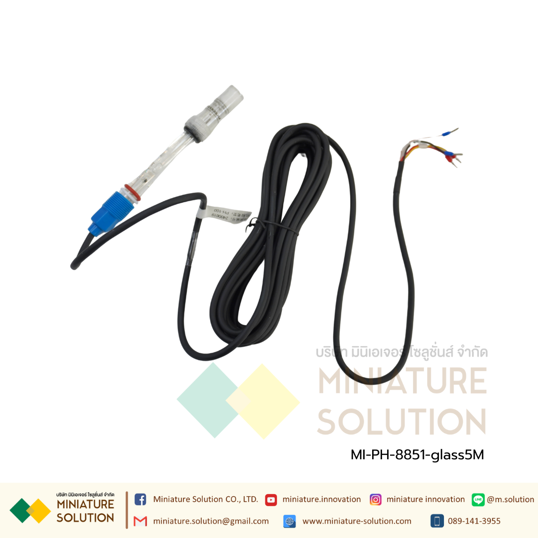 เซนเซอร์ PH สำหรับ Controller รุ่น PH-8851 High temperature glass electrode (5m temperature compensation)