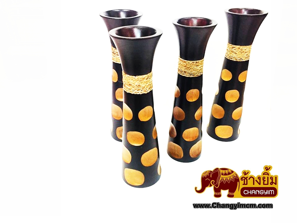 แจกันไม้มะม่วง 14 นิ้ว ( ขูดข้างกลม )