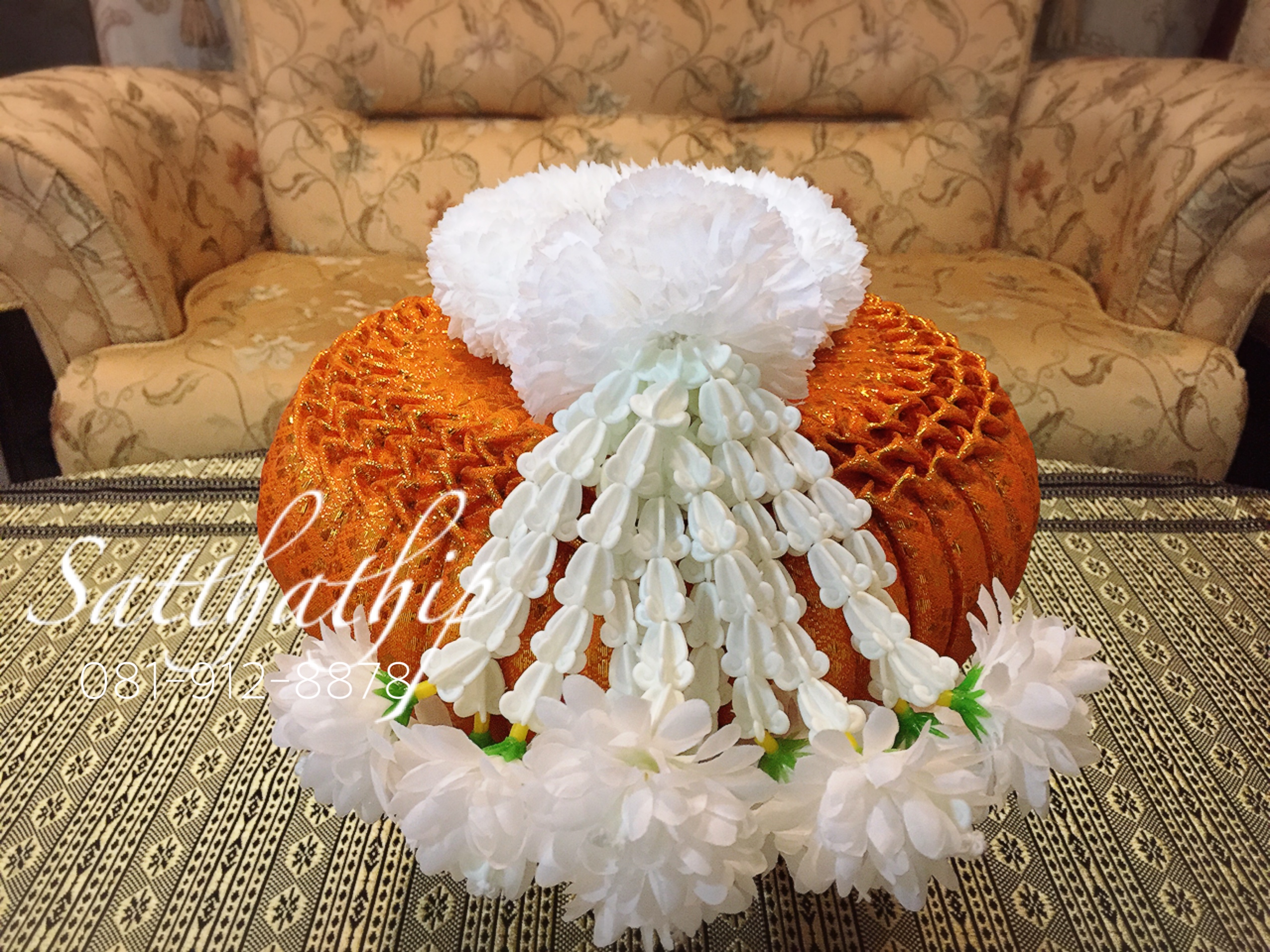 พวงมาลัยผ้า ดอกมะลิ สีขาว - Fabric garland - Jasmine garland