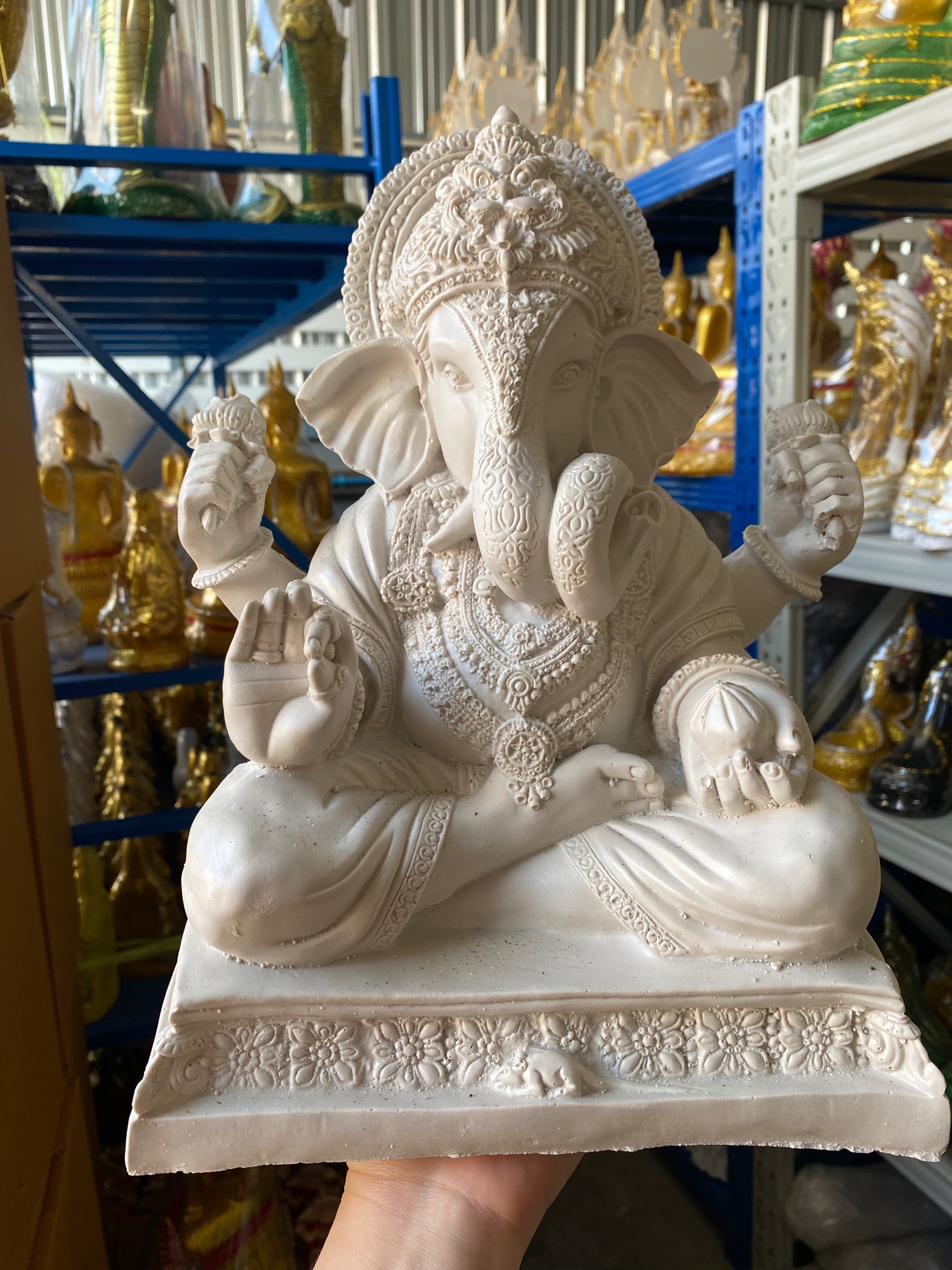 พระพิฆเนศ องค์ดิบ ปางเศรษฐี สูง14นิ้ว กว้าง 9 นิ้ว สำหรับทำสีเอง