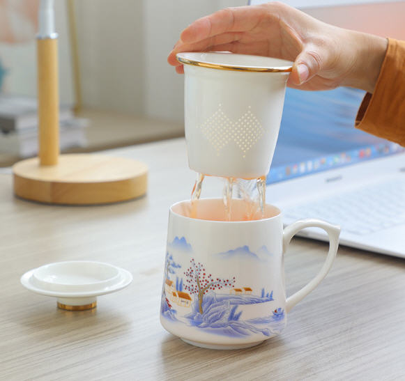 แก้วเซรามิค,แก้วเซรามิก,แก้เซรามิกพร้อมที่กรองชา