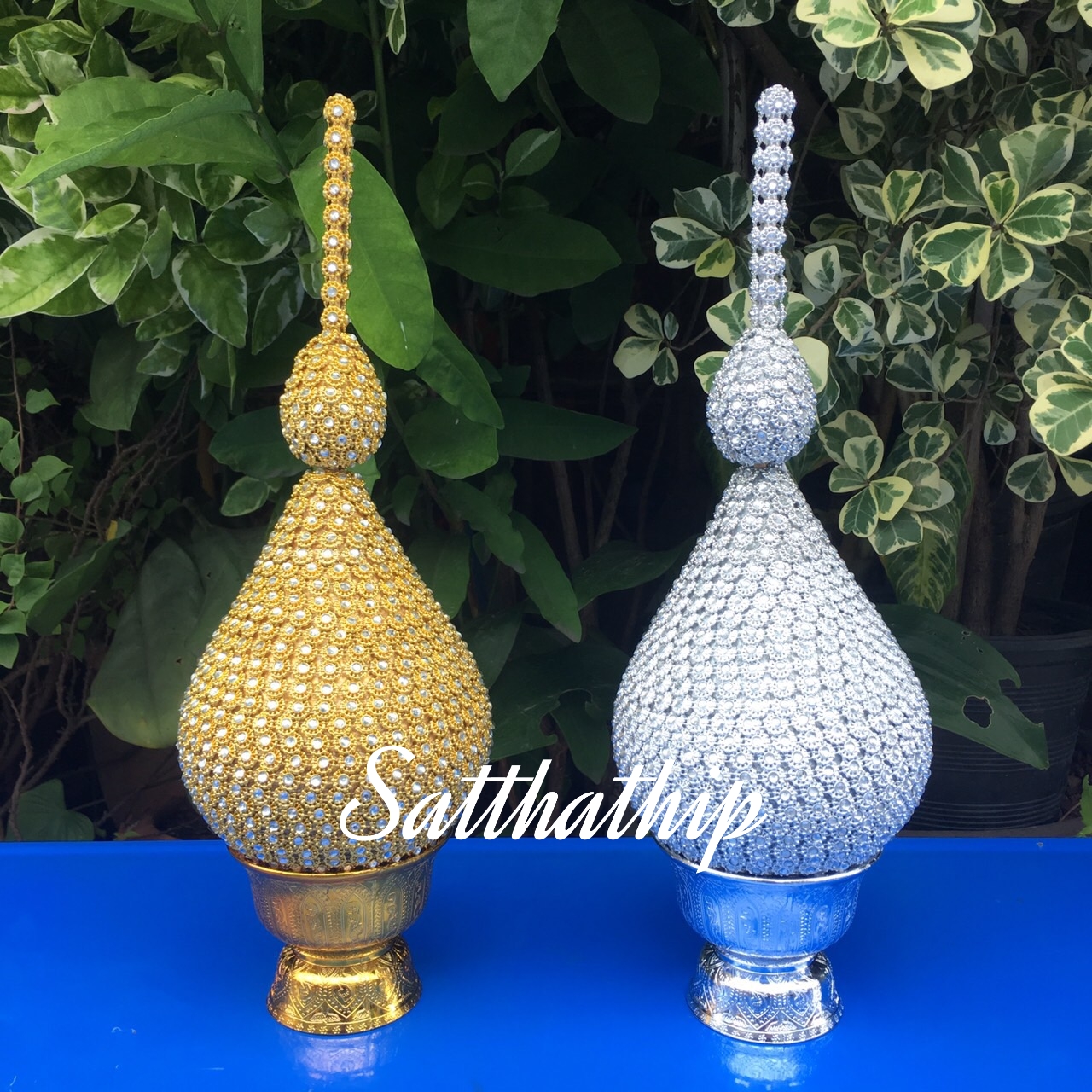 พานพุ่ม - พานพุ่มสักการะ - พานพุ่มเงินทอง - พานพุ่มนพเก้า [5 นิ้ว/ 1,500บาท/คู่]