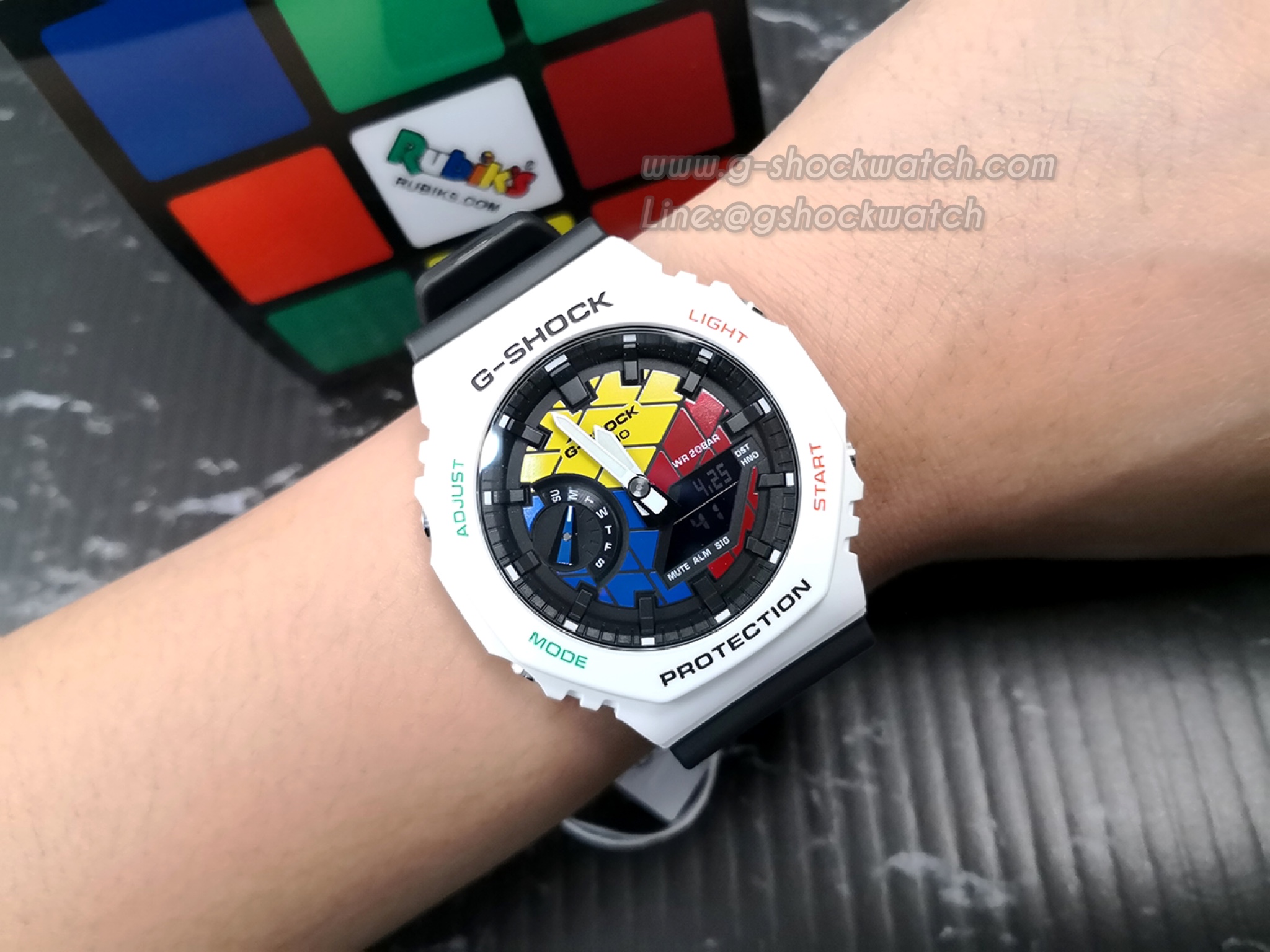 CASIO G-SHOCK นาฬิกาข้อมือ นาฬิกากันน้ำ นาฬิกาของแท้ ประกันศูนย์ CMG 1 ปี รุ่น GAE-2100RC-1A