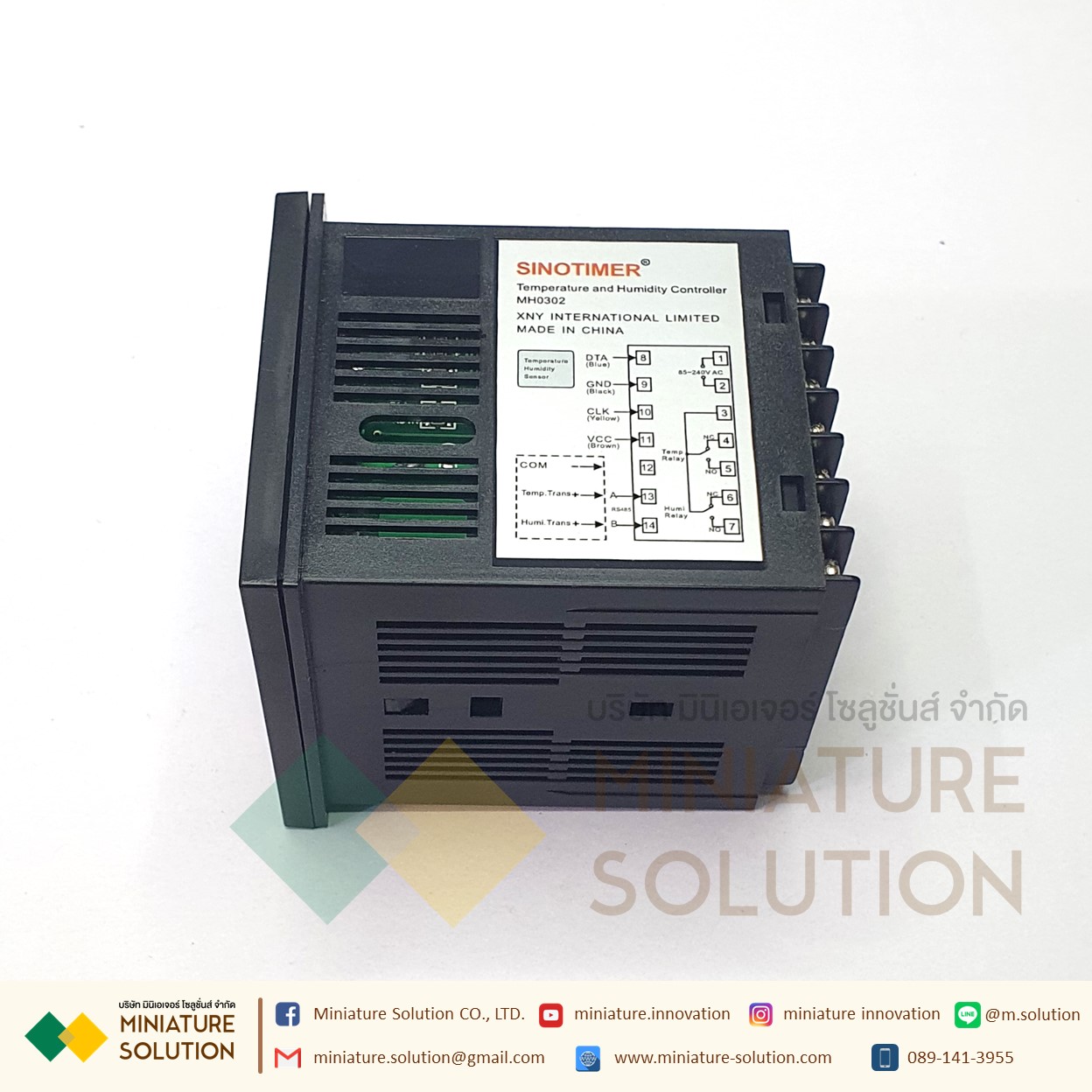 SINOTIMER ตัวควบคุมอุณหภูมิความชื้น MH0302 แผงติดตั้ง Digital ความชื้นและอุณหภูมิ T:-40-120 C H:0-99% Output สัญญาณออก Relay Modbus Analog