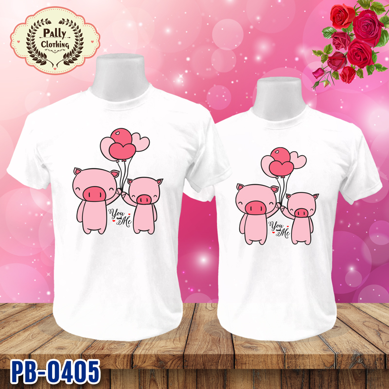 เสื้อคู่รัก PB-0405 ลายหมู You & Me