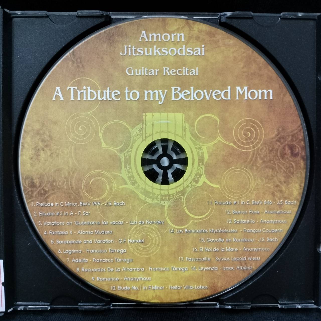 อมร จิตสุขสดใส - Guitar Recital: A Tribute to My Beloved Mom / บันทึกเสียงดี / แผ่นสวย