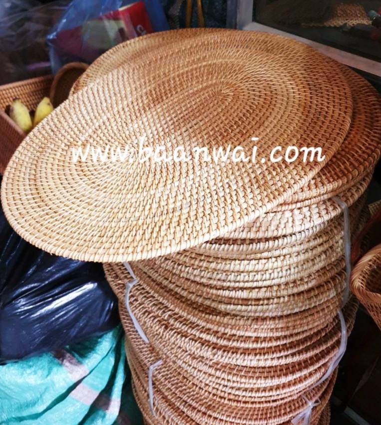 แผ่นรองจานหวายทรงรี ขนาด 30*40 cm