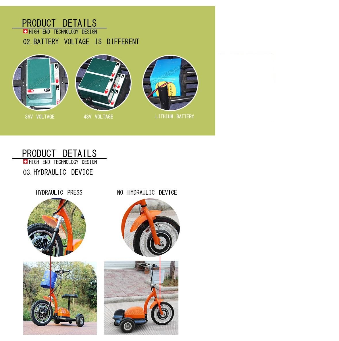 Scooter ไฟฟ้า 3 ล้อ รุ่นไหม่ มอเตอร์+ไฟ แรงกว่า48V 500W เด็ก-ผู้ใหญ่ใช้ได้ เหมาะใช้ขี่ตรวจงานพร้อมสายชาร์ตไฟฟ้ารับน้ำหนักได้140ก.กใช้ง่ายล้อหลัง10นิ้ว