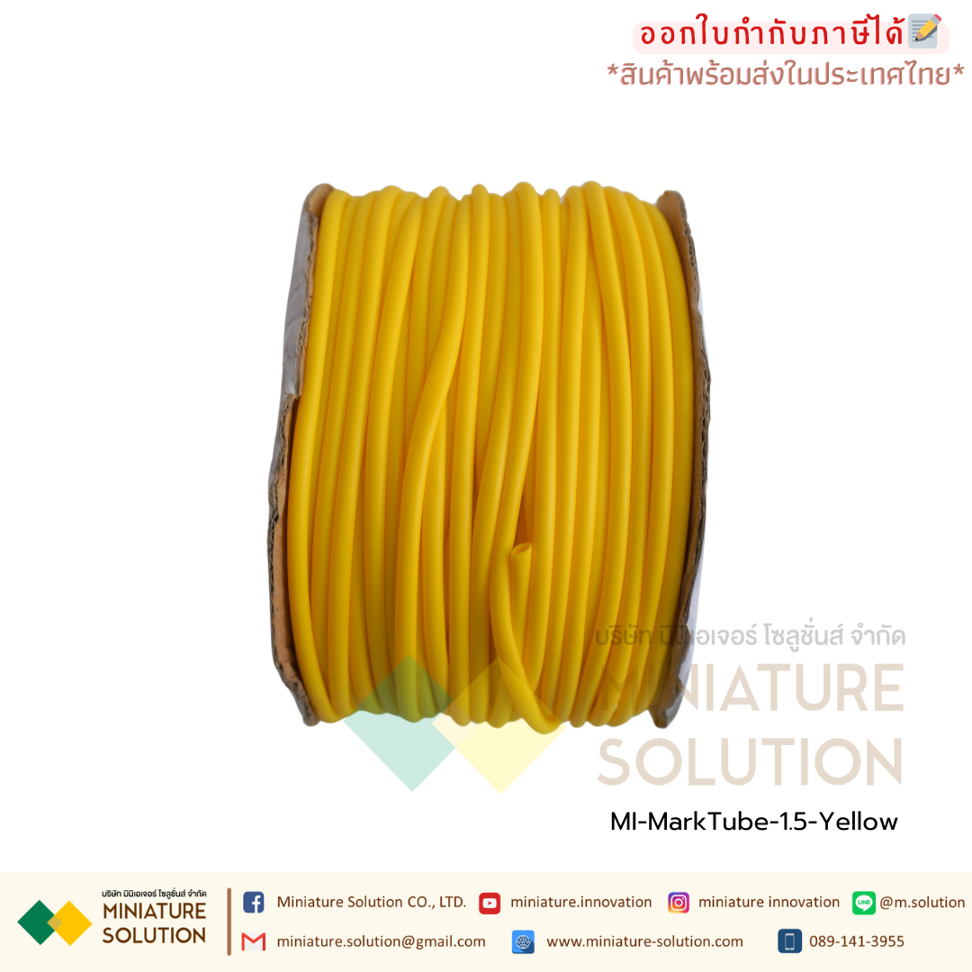 ปลอกสายไฟ PVC Marking Tube เบอร์ 1/1.5/2.5/4/6/8 Dimeter 2.8/3.2/3.6/4.2/5.2/6.2 mm (30/40/45/55/60/80m/Roll) สีเหลือง/สีส้ม