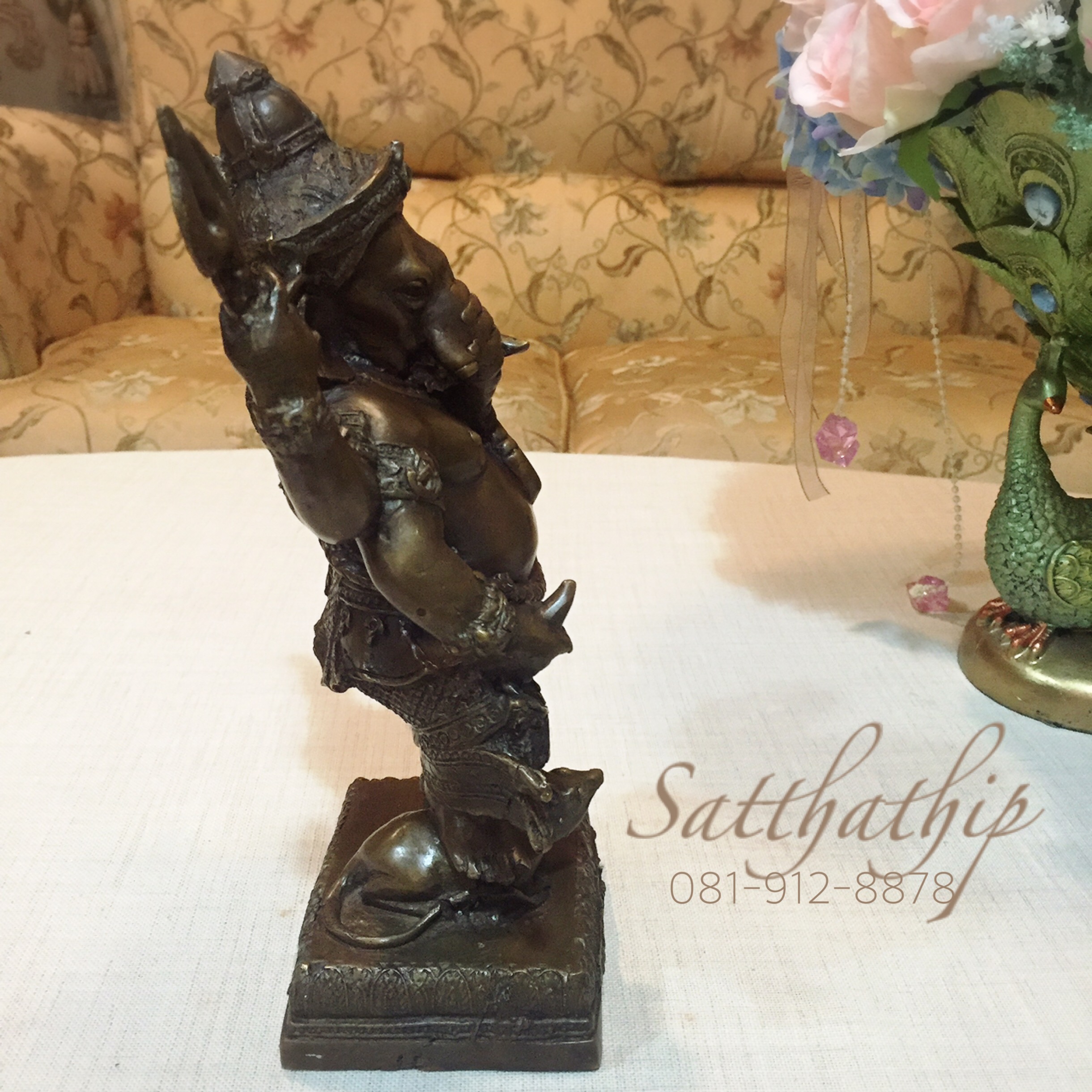 พระพิฆเนศ ปางลีลา (ทองเหลืองรมดำ) - Ganesha: Lord of Success