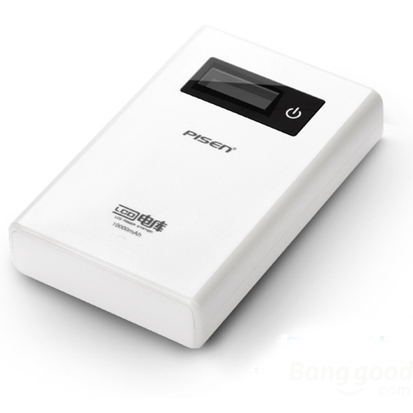 PISEN แบตสำรองแท้ 10,000 mAh พาวเวอร์แบงค์ LCD Power Station รุ่น TS-D111 จอ LCD แสดงผล ชาร์จเร็ว 2.4A สวิตซ์ทัชกรีน Dual USB คู่ 5V-2A เก็บประจุเต็มที่ได้ยาวนาน พกพาสะดวก ฟรี!! สาย Micro USB - สีขาว