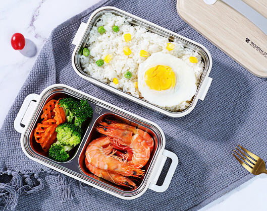 กล่องข้าว,ปิ่นโต,กล่องใส่ข้าว,กล่องใส่ข้าว,กล่องข้าวสแตนเลสฝาลายไม้,Lunch Box,กล่องอาหารฝาลายไม้