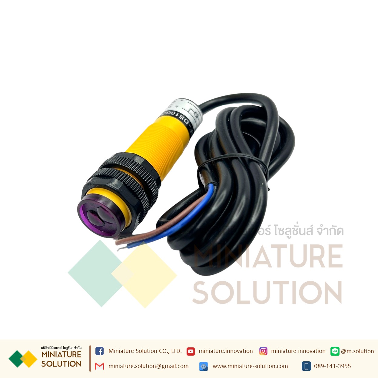 E3F-DS100C4 โฟโต้เซ็นเซอร์ เซ็นเซอร์จับวัตถุ ระยะ 10-100cm 10-30VDC เซ็นเซอร์ตรวจจับอโลหะ E3F-DS100C4 NPN three-wire normally open