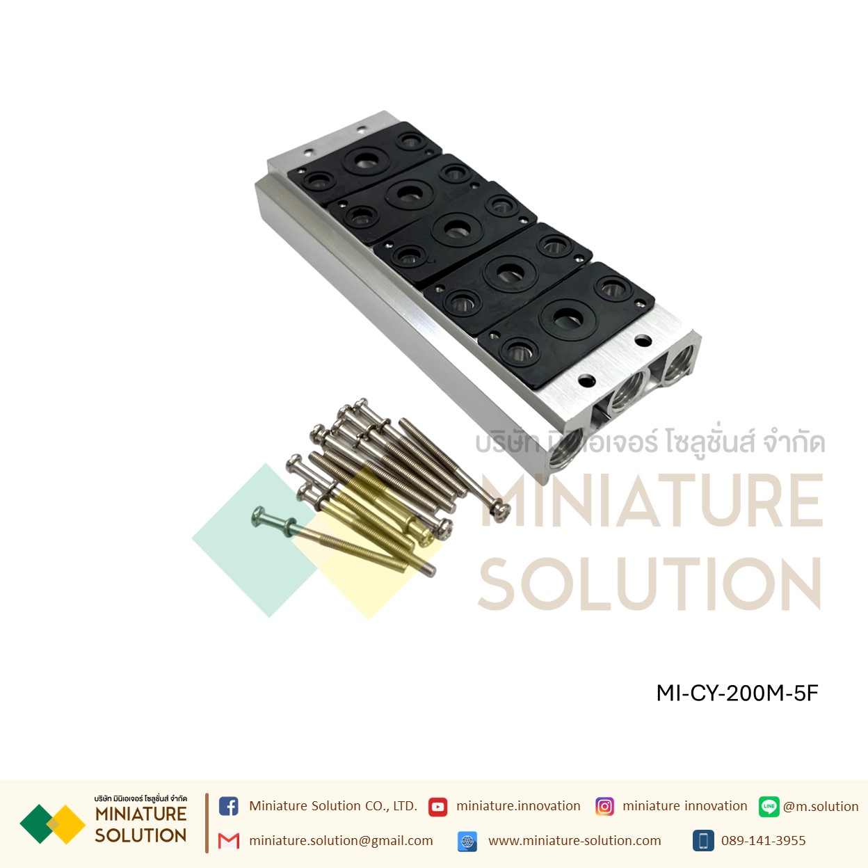 Manifold แมนิโฟล์ด ฐานตั้งวาล์ว รุ่น 200M ฐาน SOLENOID VALVE 200M Air Valve ขนานเกลียว 1/4" (200M-2F 3F 4F 5F 6F 8F 10F)