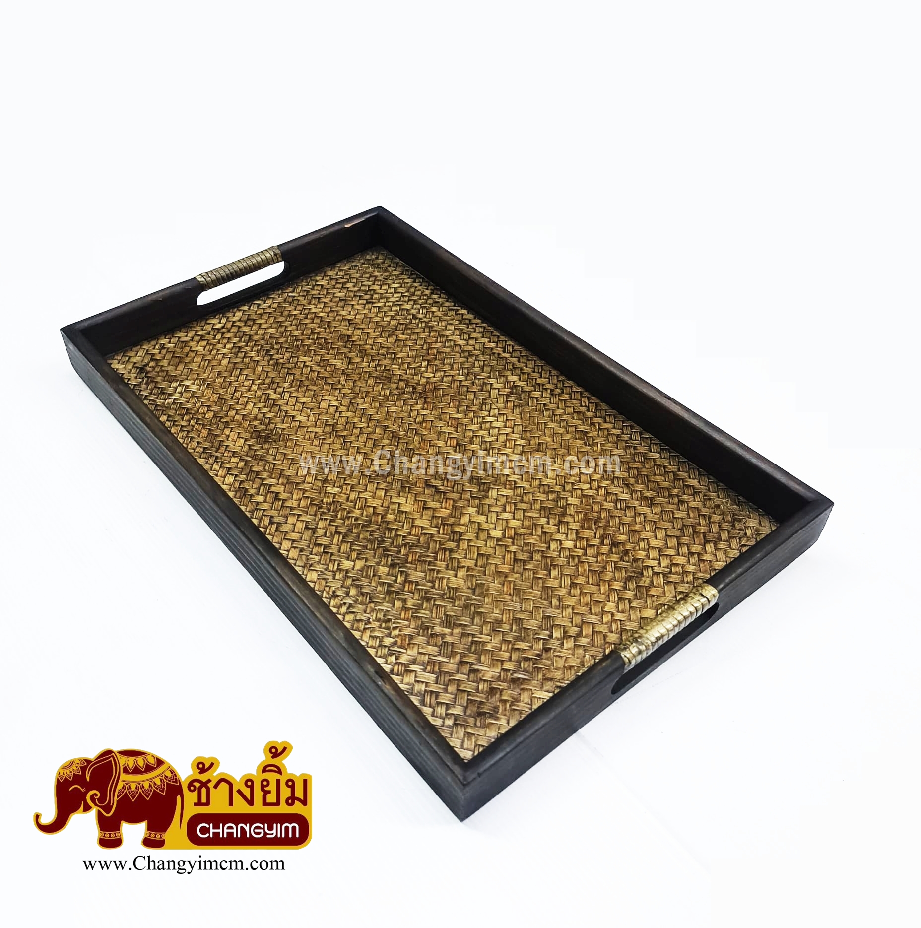 ถาดสานมีที่จับขอบตรง ( 12 x 18")