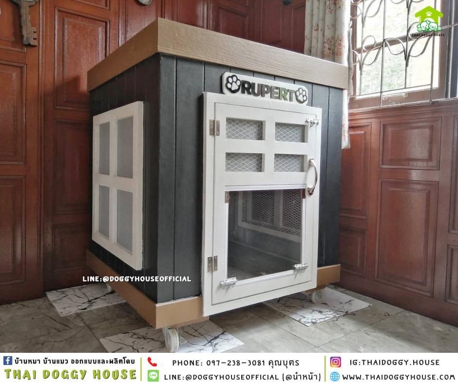 🏡บ้านหมา ติดพัดลม มุ้งลวด+ตะแกรงเหล็ก ทรง 𝐁𝐎𝐗 ✨