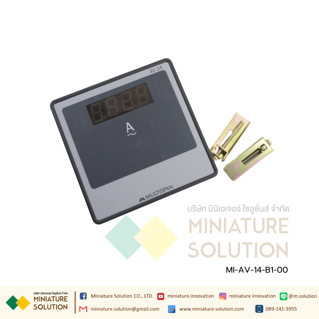 Multispan Single Phase Amp meter AV14 96x96 Red LED Display Class 0.5 (AV-14-B1-00)