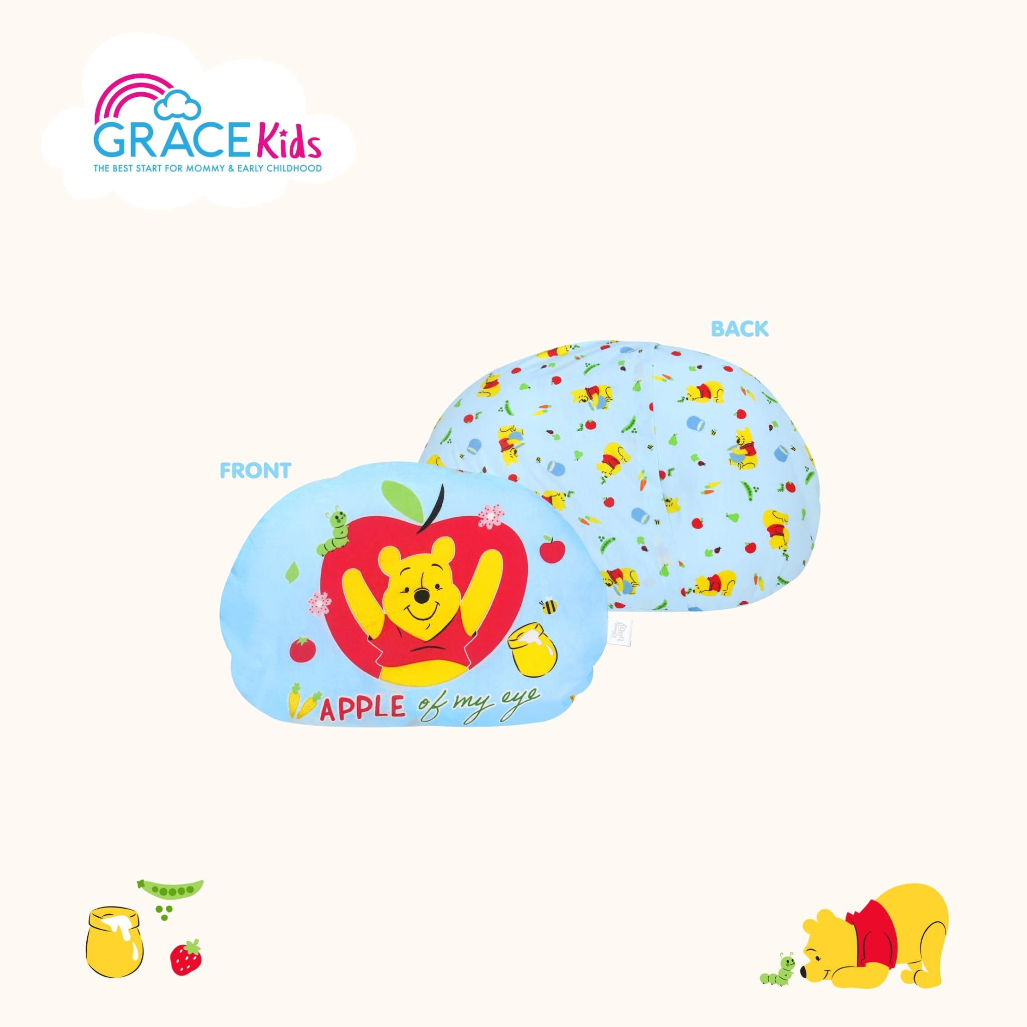 GraceKids ดีสนีย์หมอนหลุมลาย Pooh Love to Grow Size M ขนาด 11x14"
